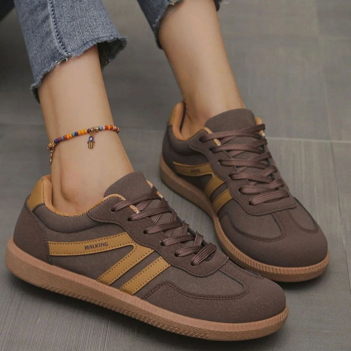 Damen Orthopädische Sneaker mit Breiter Zehenbox und Schnürung
