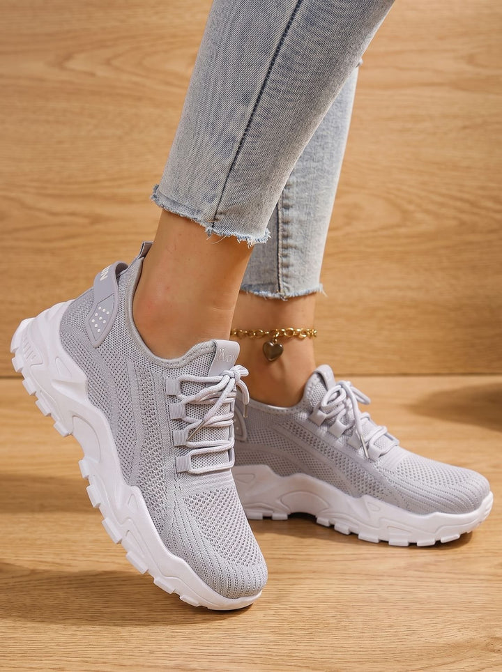 Damen Orthopädische Sneaker mit Schnürung und Dämpfung - Grau