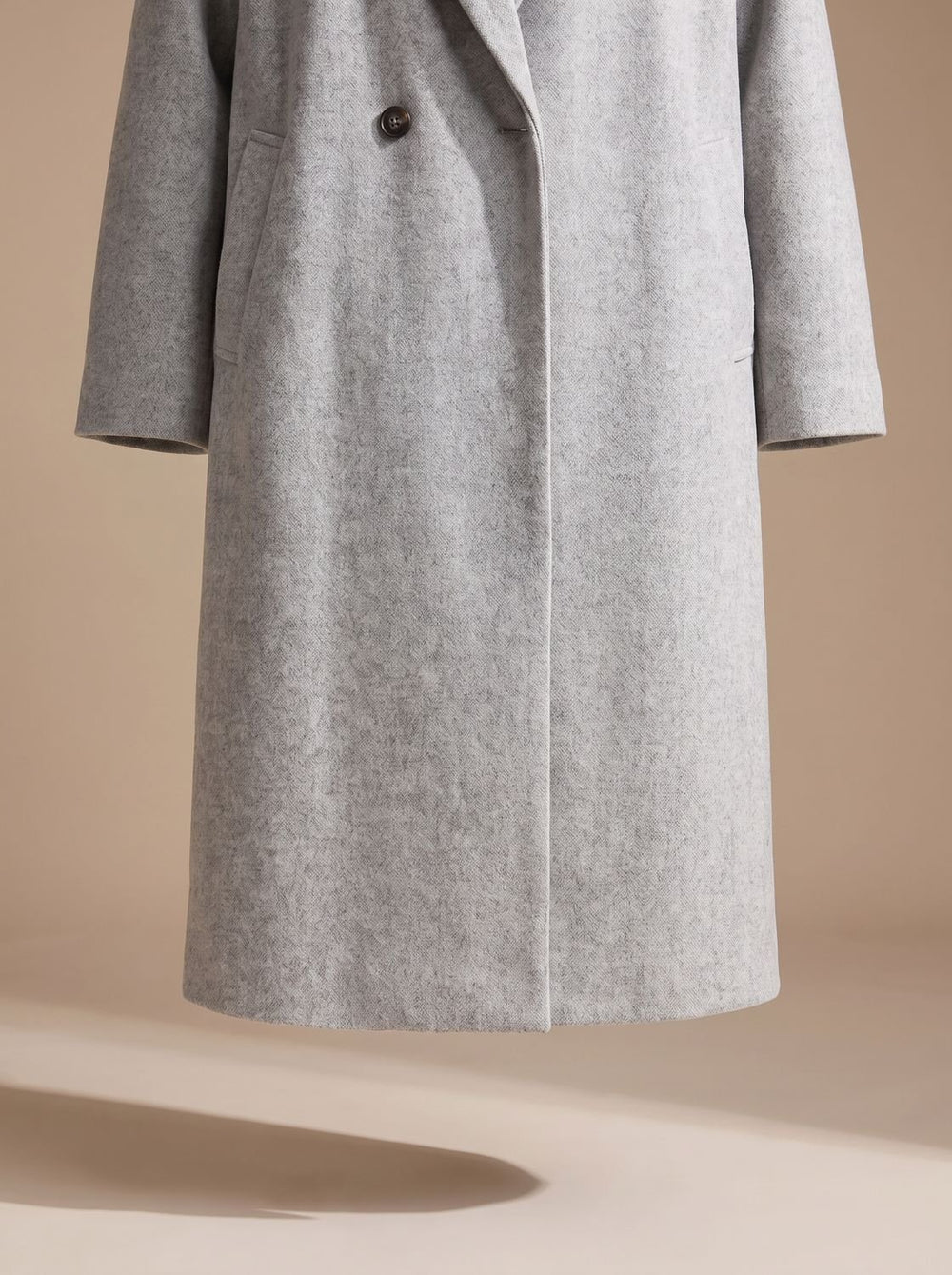 Damen Overcoat klassischer langer Wollmantel mit Revers