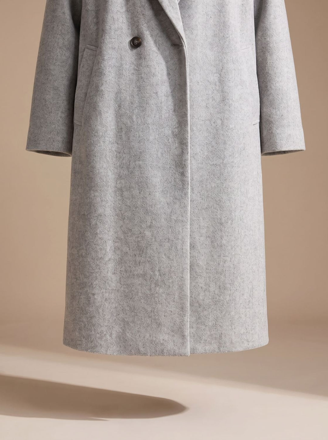 Damen Overcoat klassischer langer Wollmantel mit Revers