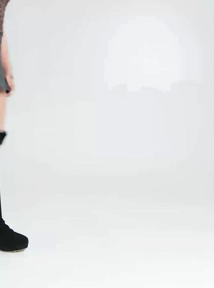 Damen Overknee Stiefel mit Keilabsatz elastischem Stretch-Schaft