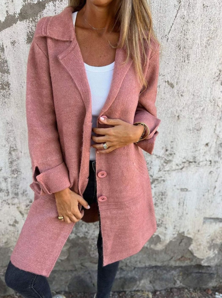 Damen Oversize Strickjacke mit Knöpfen langer Cardigan