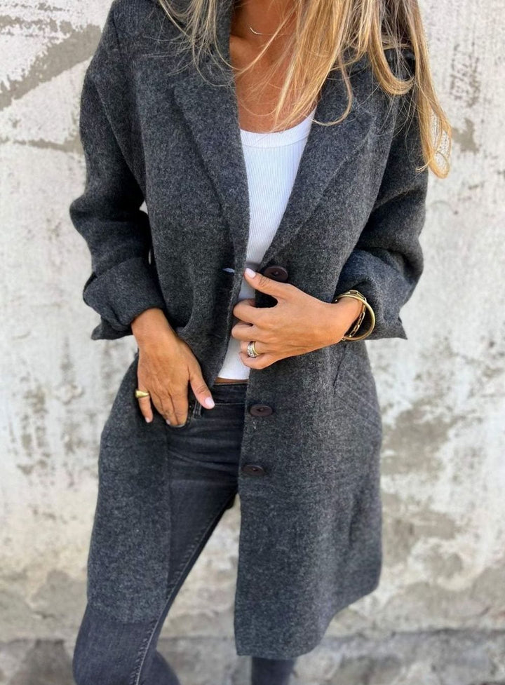 Damen Oversize Strickjacke mit Knöpfen langer Cardigan