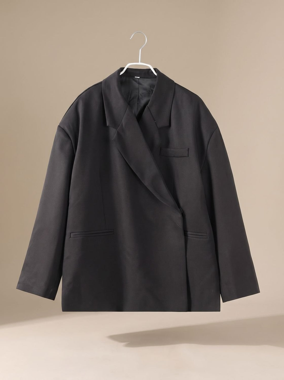 Damen Oversized Longblazer mit Reverskragen und Knopfdetails
