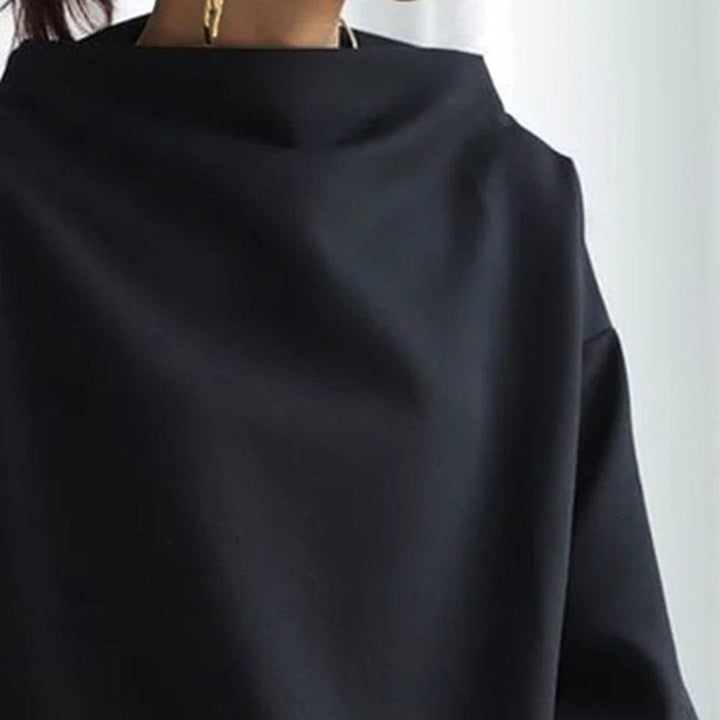 Damen Oversized Strickpullover mit Hochkragen und weitem Schnitt