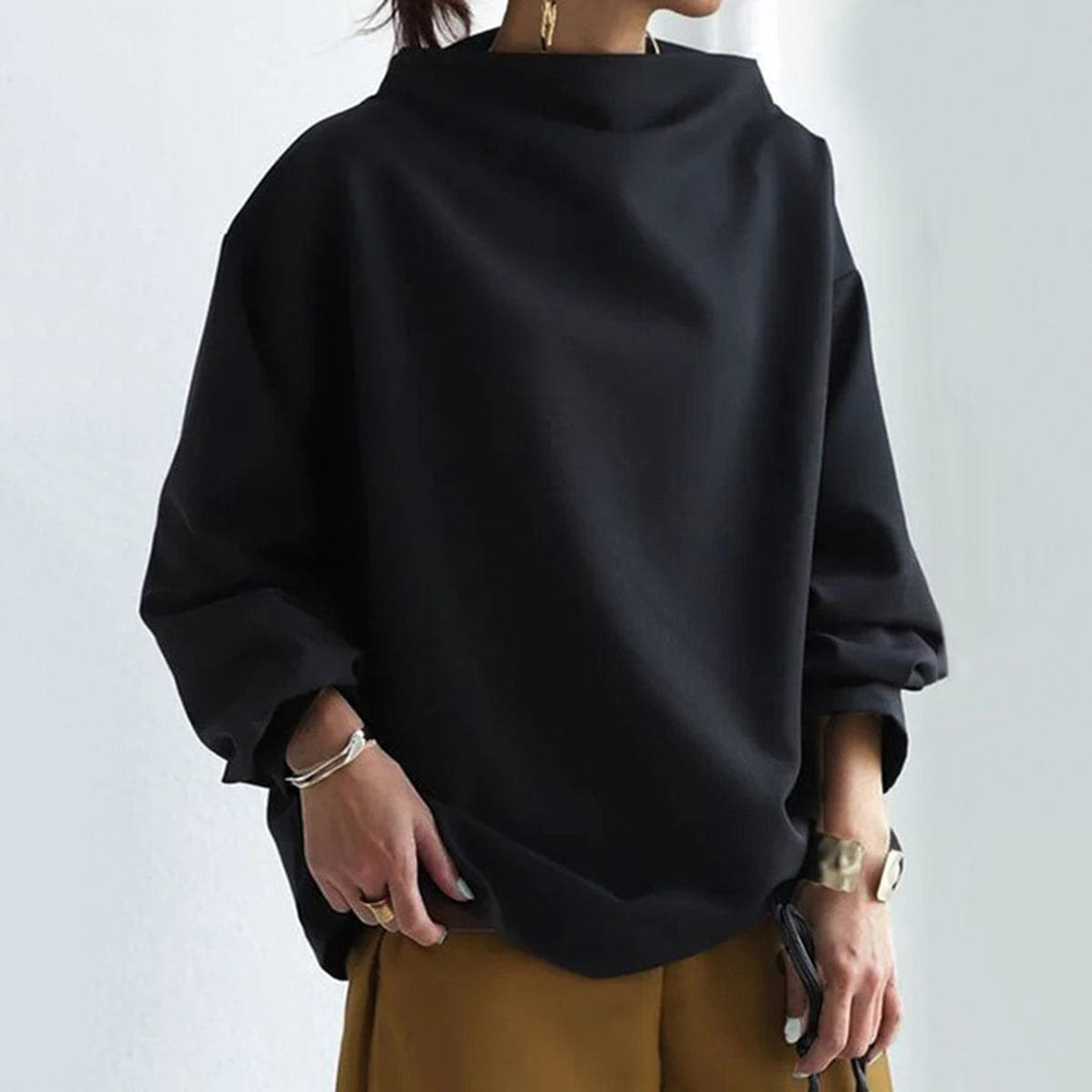 Damen Oversized Strickpullover mit Hochkragen und weitem Schnitt