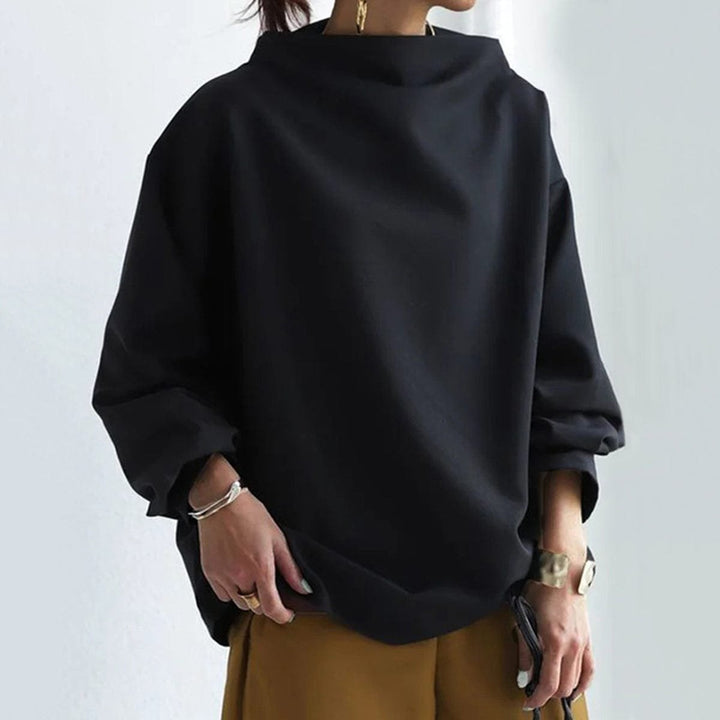 Damen Oversized Strickpullover mit Hochkragen und weitem Schnitt