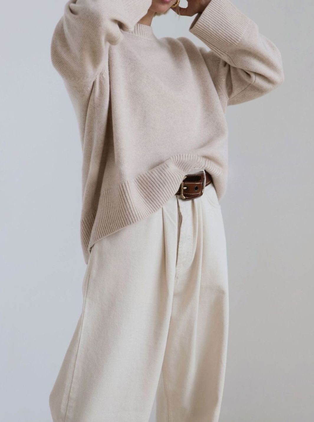 Damen Oversized Strickpullover Rundhals Langarm Lässig