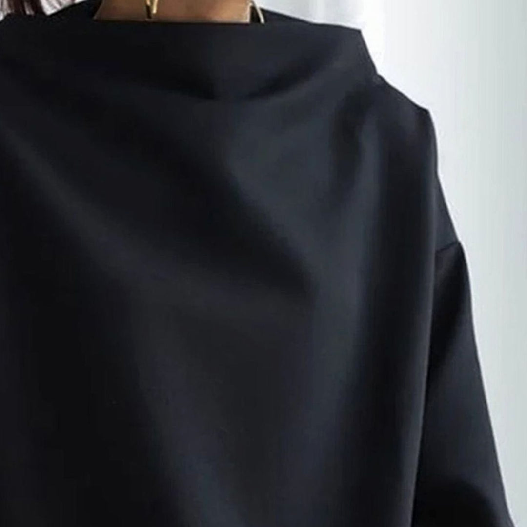 Damen Oversized Stricktop mit Hochkragen Langarm