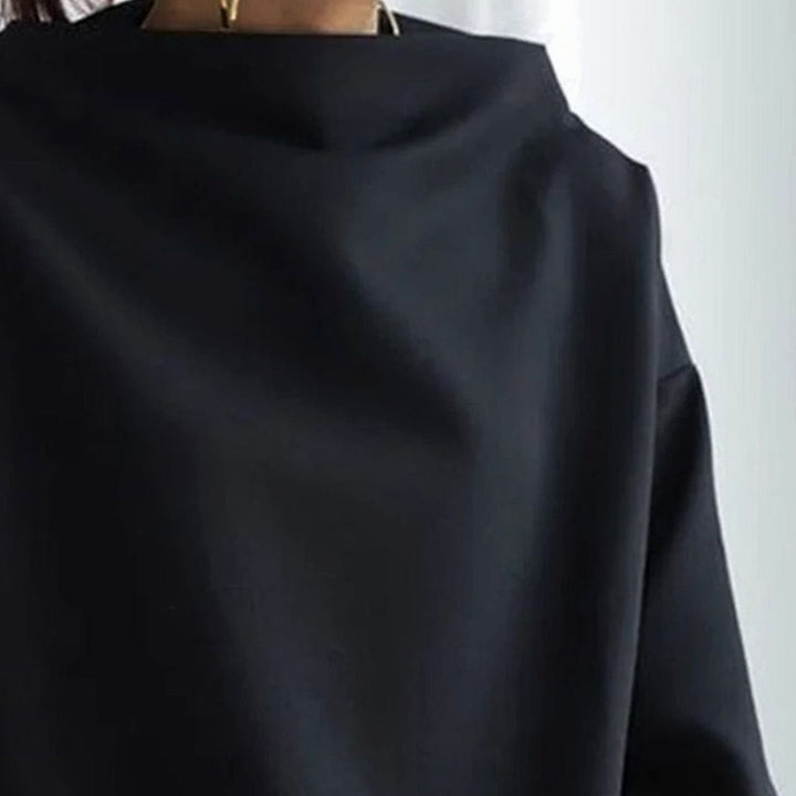 Damen Oversized Stricktop mit Hochkragen Langarm