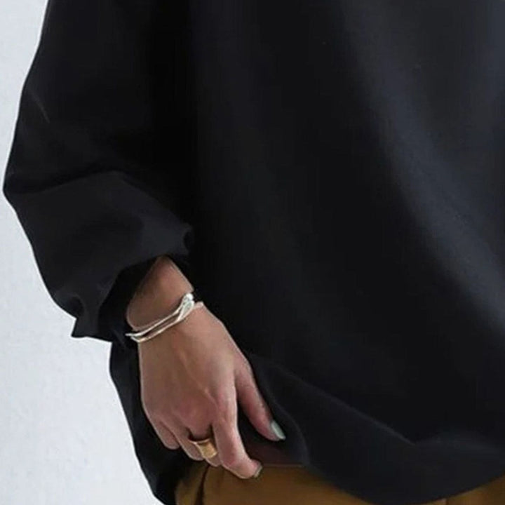 Damen Oversized Stricktop mit Hochkragen Langarm