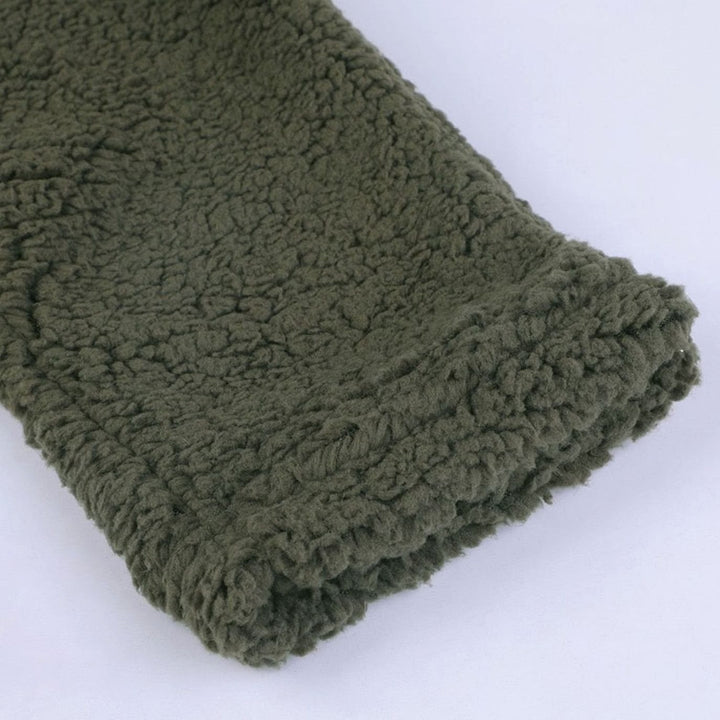 Damen Oversized Teddy-Mantel mit Kapuze und Reißverschluss