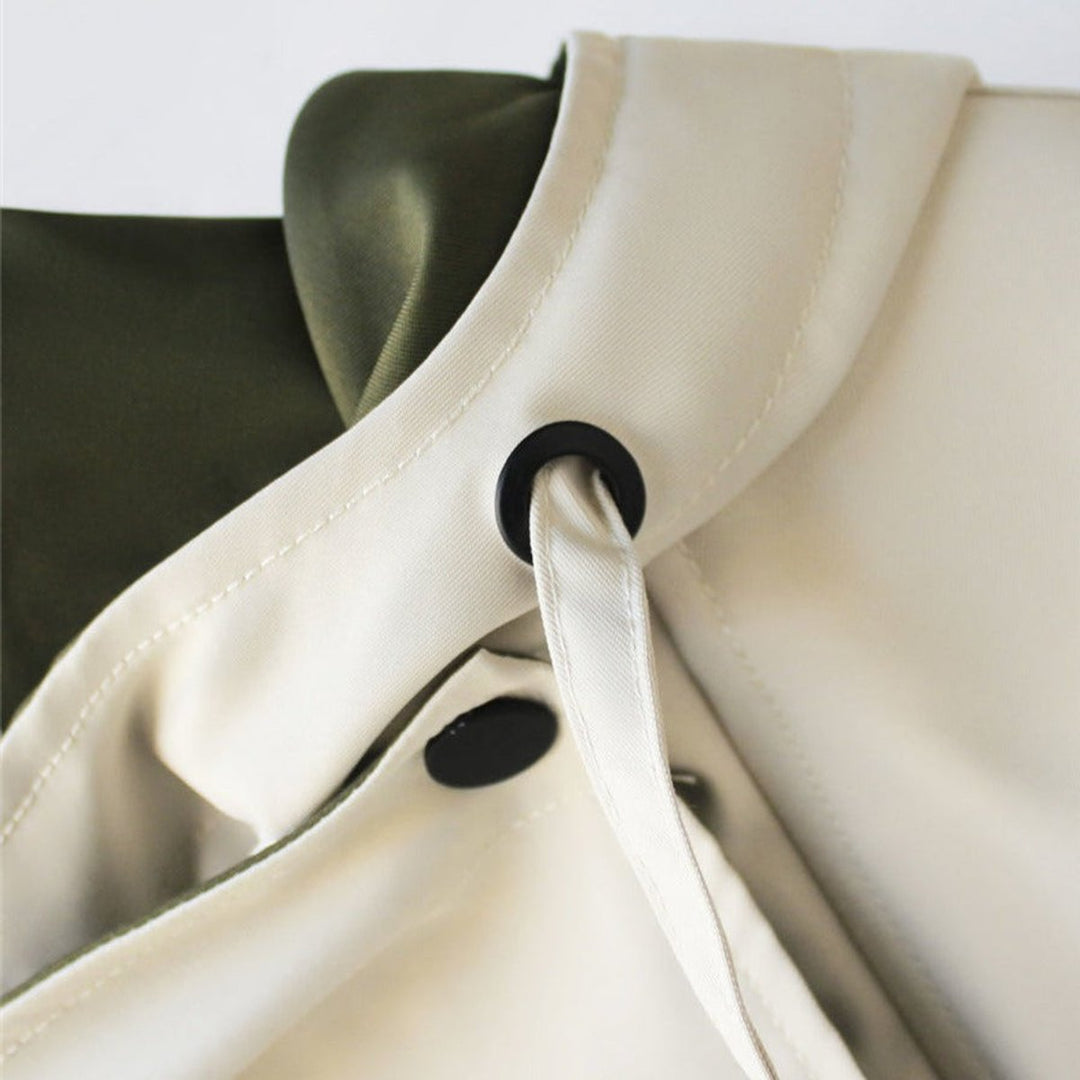 Damen Oversized Trench Coat Wasserdichter Kurzmantel mit Doppelkragen