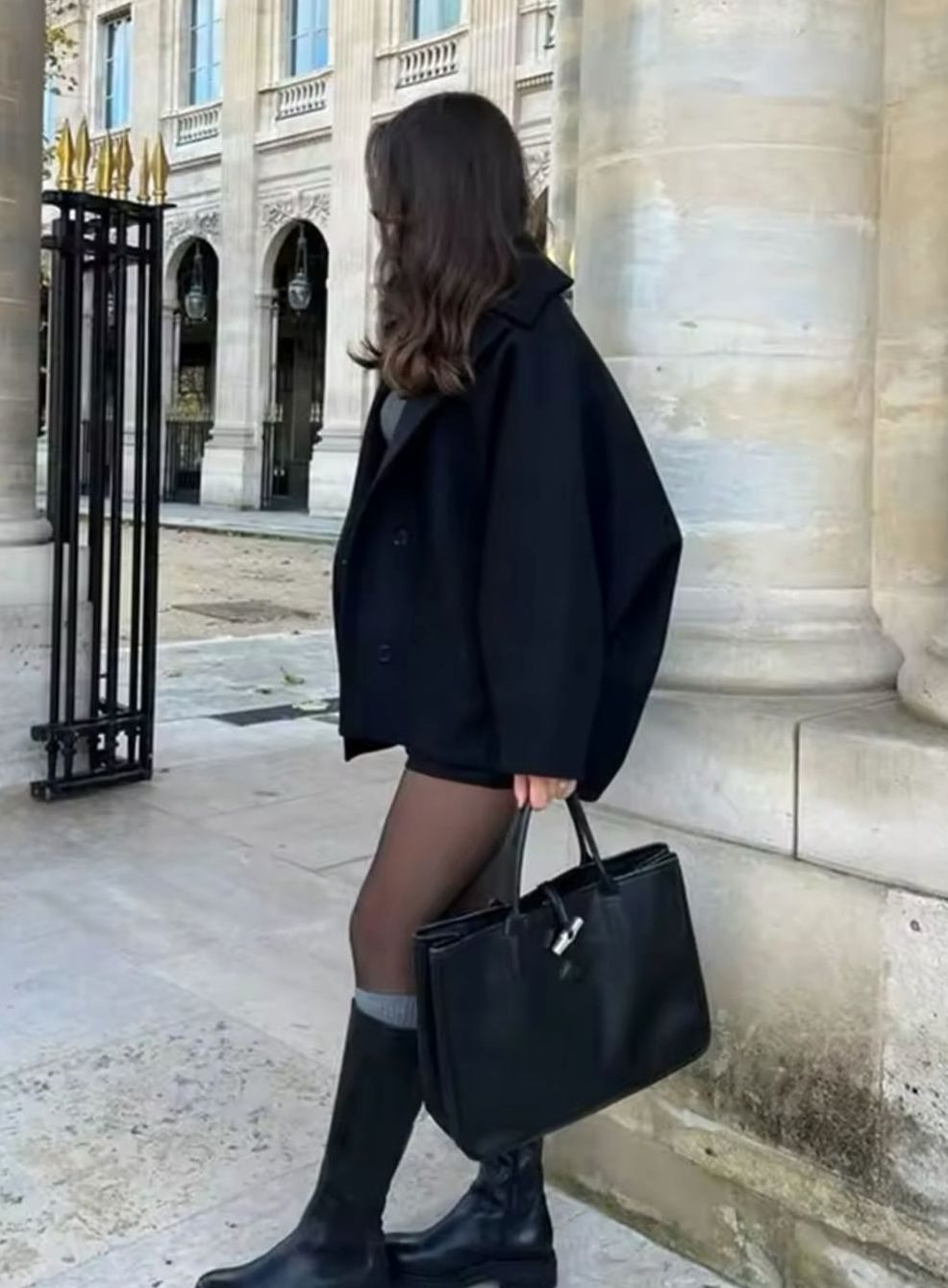 Damen Oversized Wollmantel mit Knopfverschluss in Herbstfarben