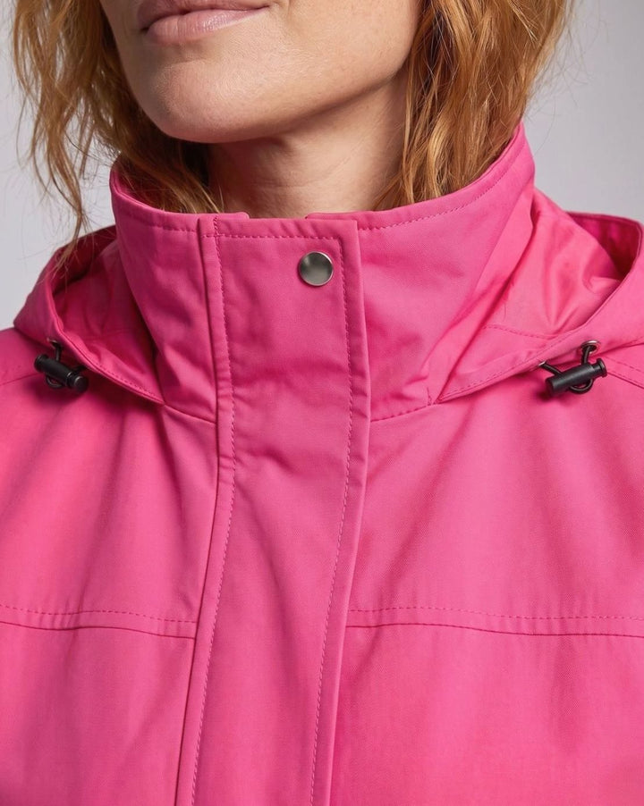 Damen Parka mit Kapuze Wasserabweisend Taillenzug Übergangsparka Lang