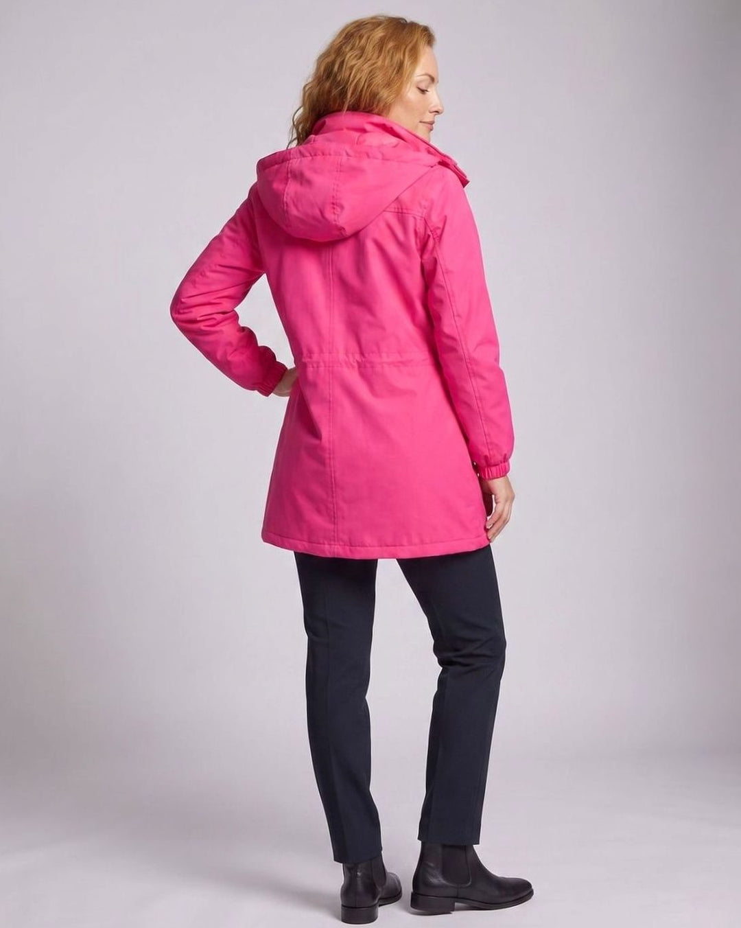 Damen Parka mit Kapuze Wasserabweisend Taillenzug Übergangsparka Lang