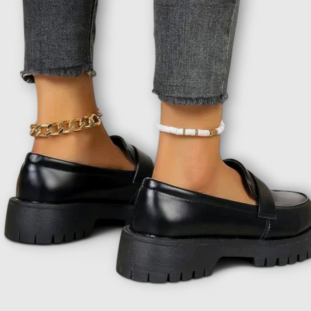 Damen Plateau-Loafer mit orthopädischer Sohle im Chunky-Look