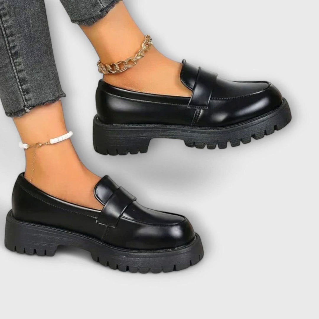 Damen Plateau-Loafer mit orthopädischer Sohle im Chunky-Look