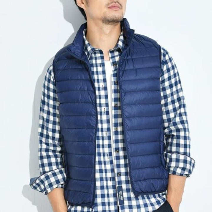 Damen Puffer Vest leichte gesteppte Steppweste mit Reißverschluss - Blau
