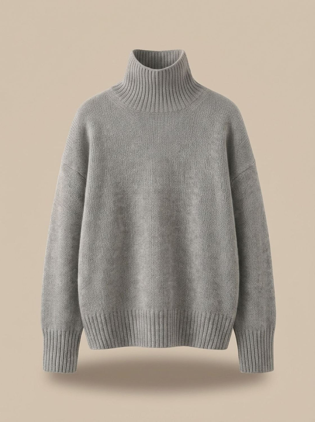 Damen Rollkragenpullover aus reinem Kaschmir Oversize - Grau