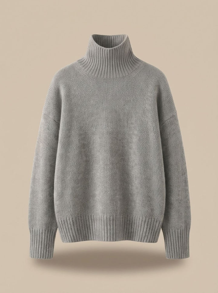 Damen Rollkragenpullover aus reinem Kaschmir Oversize - Grau