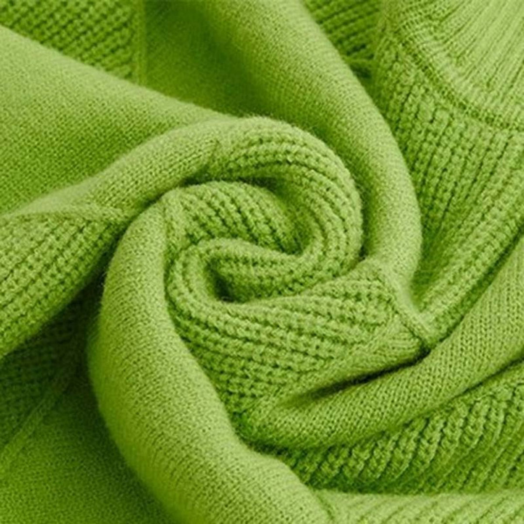 Damen Rollkragenpullover mit Rautenmuster Lässiger Strickpullover
