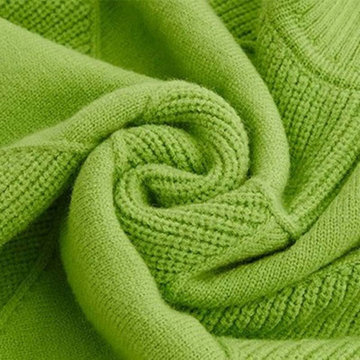 Damen Rollkragenpullover mit Rautenmuster Lässiger Strickpullover