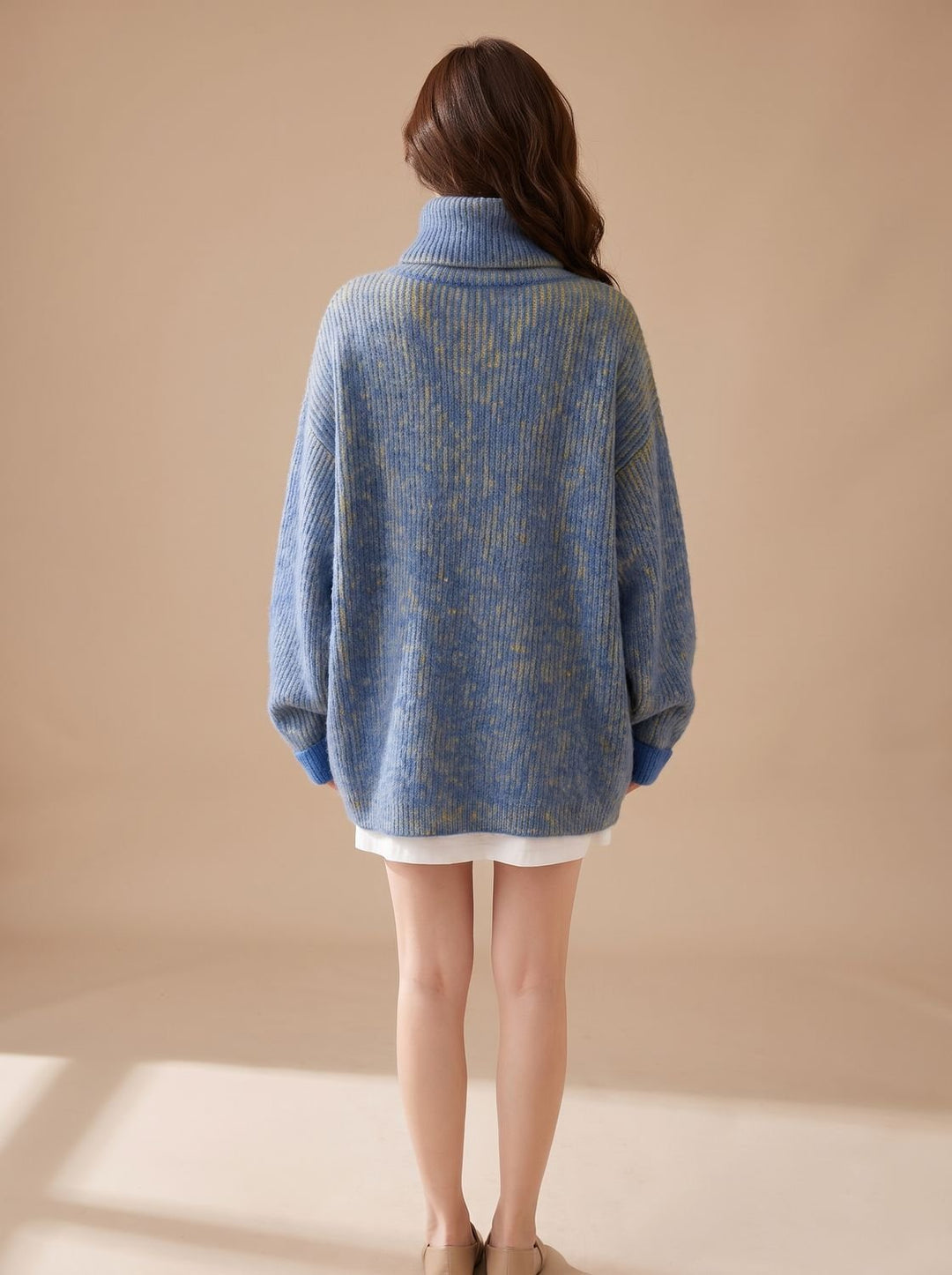 Damen Rollkragenpullover Oversize Grobstrick Winterpullover