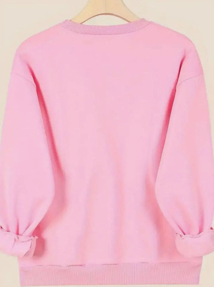 Damen Rundhals-Sweatshirt Lockere Passform Langarm