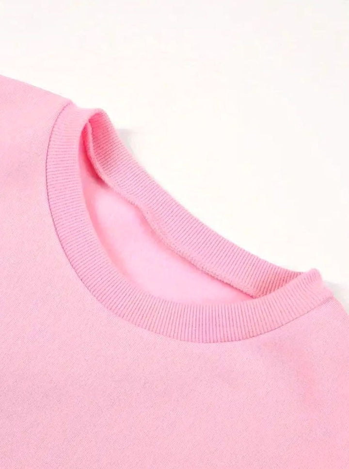 Damen Rundhals-Sweatshirt Lockere Passform Langarm