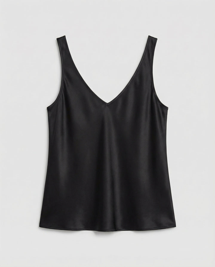 Damen Satin Camisole V-Ausschnitt Träger-Top