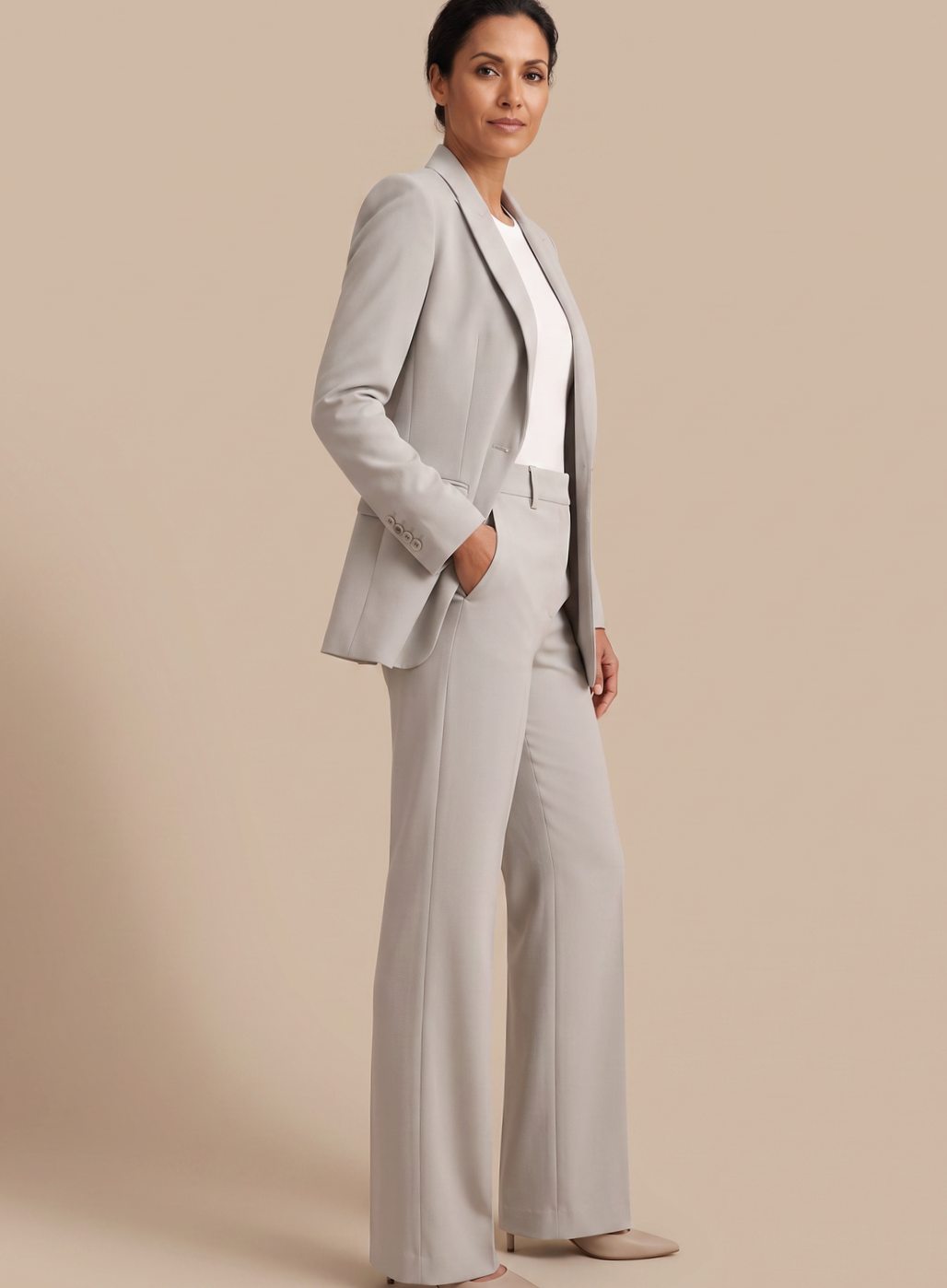 Damen Schlaghosen-Blazer-Anzug elegant zweiteiler