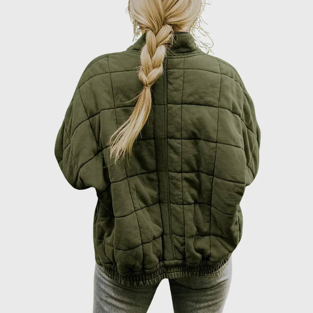 Damen Steppjacke leichte gefütterte Kurzjacke mit Reißverschluss