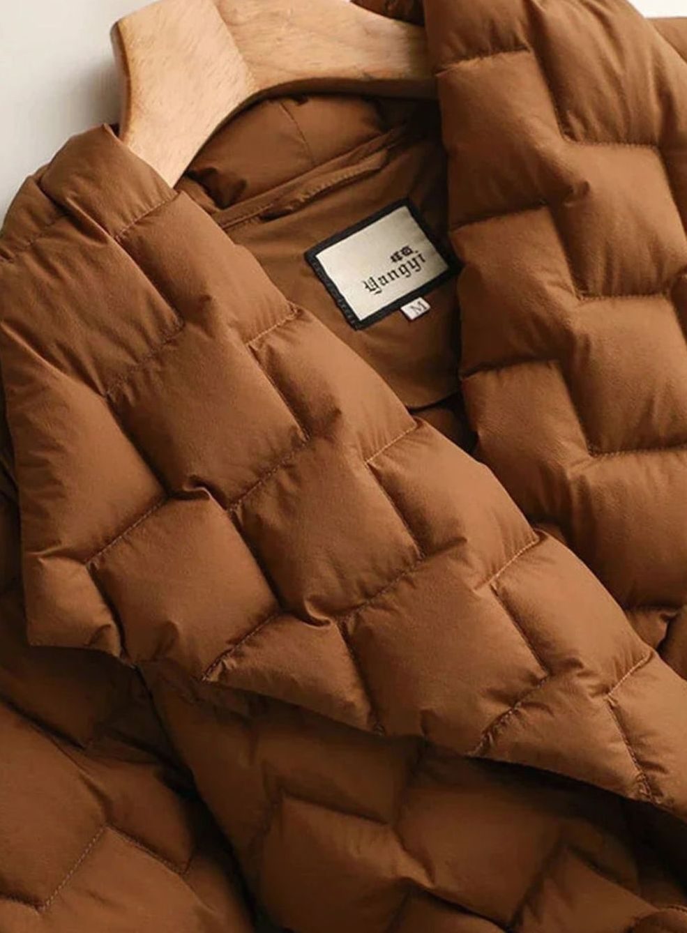 Damen Steppjacke mit Gürtel Tailliert Wattierter Wintermantel