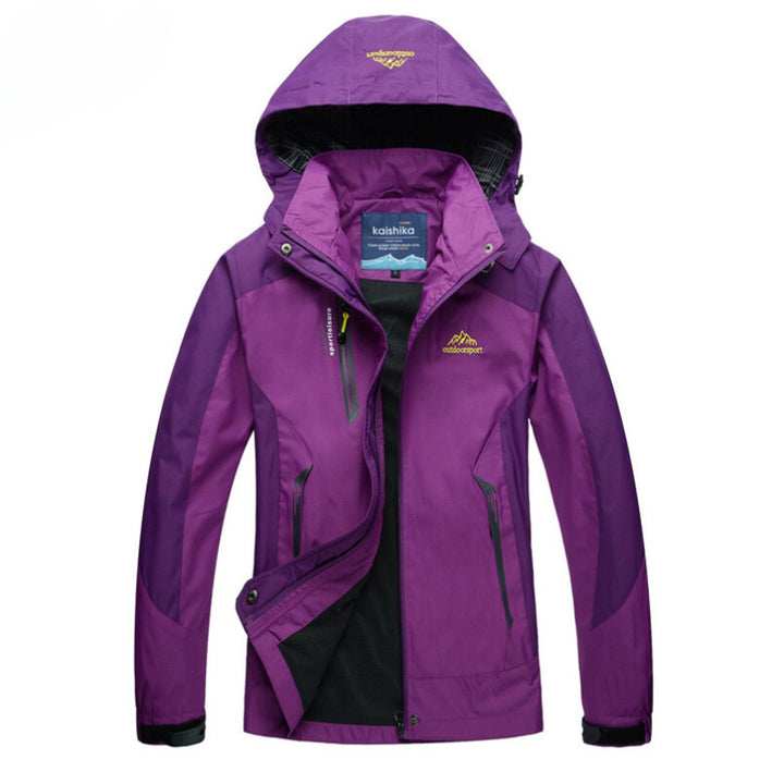 Damen Steppjacke wasserdichte Outdoor-Kapuzenjacke leicht - Violett