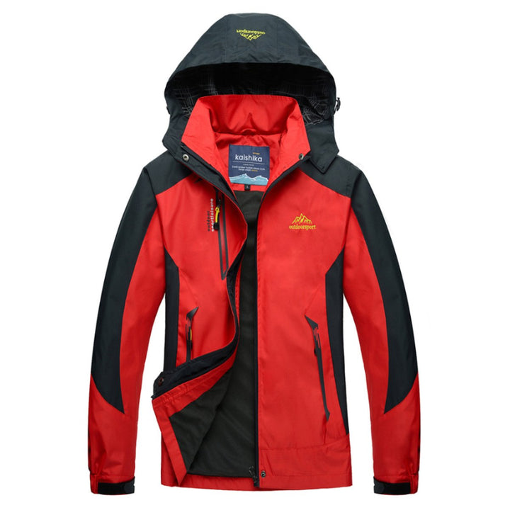 Damen Steppjacke wasserdichte Outdoor-Kapuzenjacke leicht - Rot