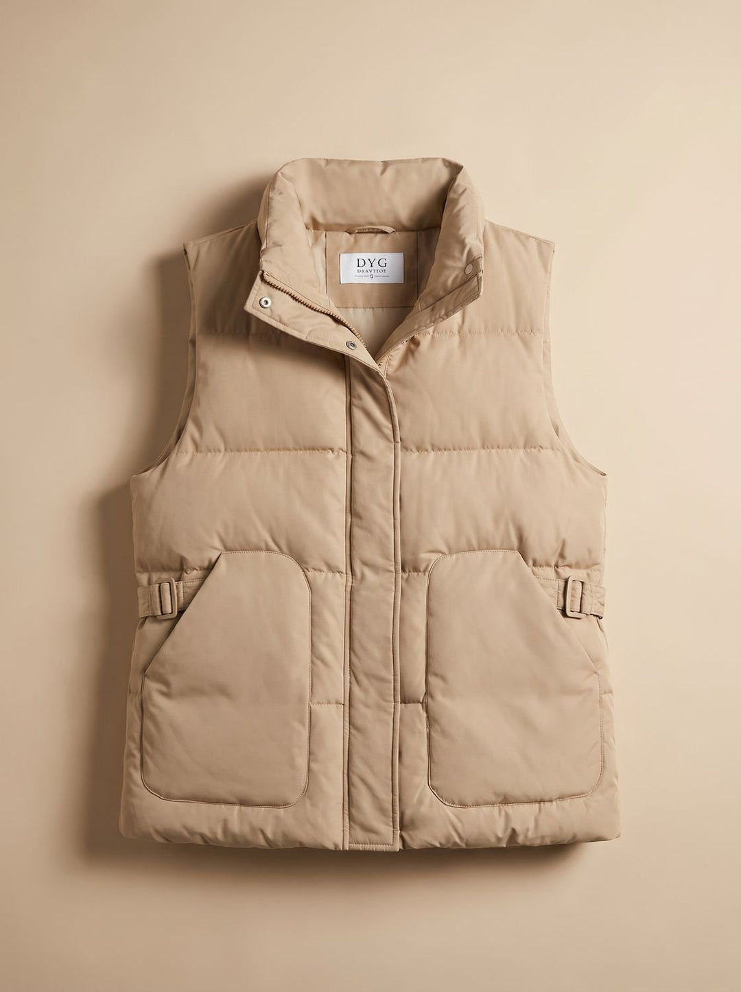 Damen Steppweste Bodywarmer mit hohem Stehkragen und Pattentaschen