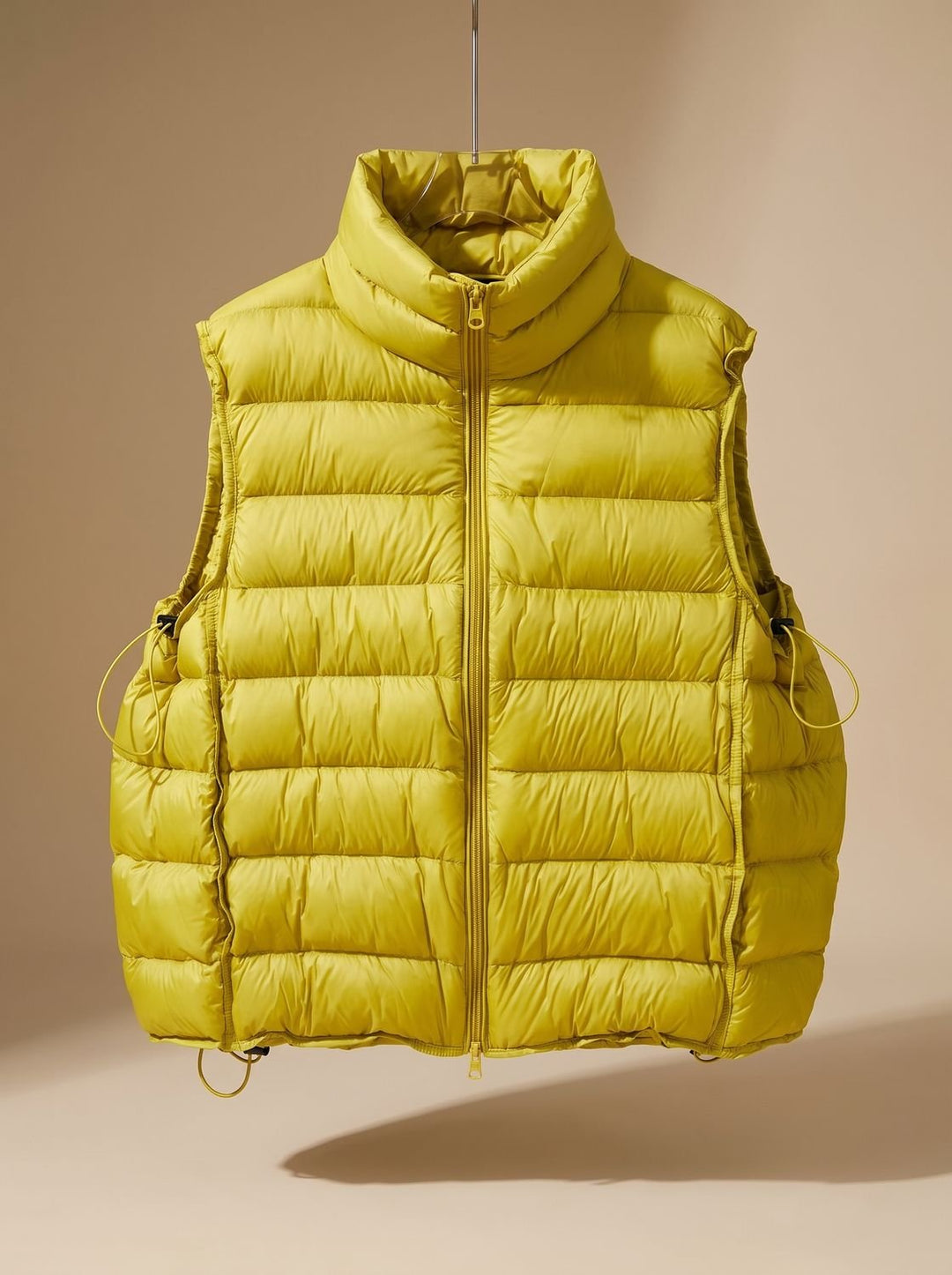 Damen Steppweste Bodywarmer mit Zweiwege-Reißverschluss Stehkragen - Ingwergelb