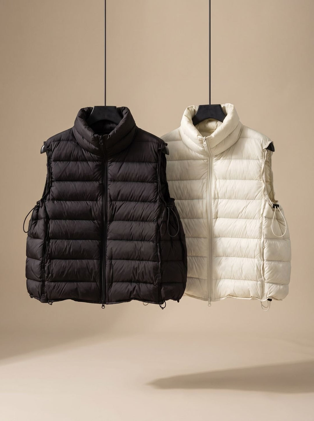 Damen Steppweste Bodywarmer mit Zweiwege-Reißverschluss Stehkragen