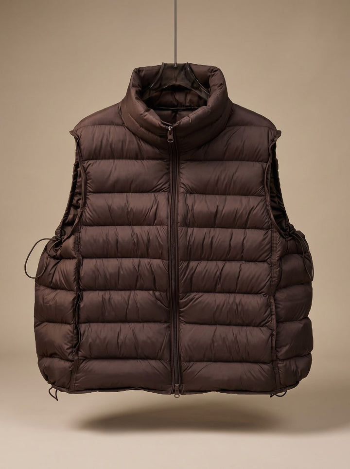 Damen Steppweste Bodywarmer mit Zweiwege-Reißverschluss Stehkragen