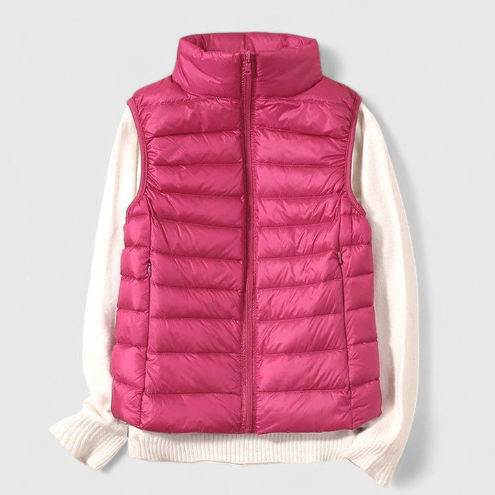Damen Steppweste leichte Puffer Vest Women Übergangsjacke - Rosé