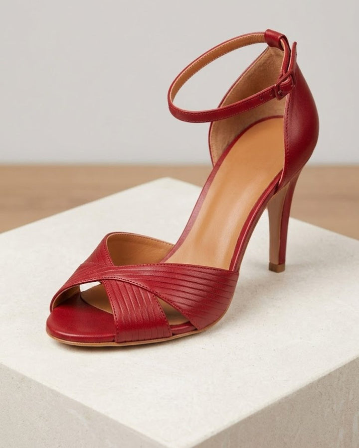 Damen Stiletto-Absatz Komfortable Sandalen mit Knöchelriemen Open Toe