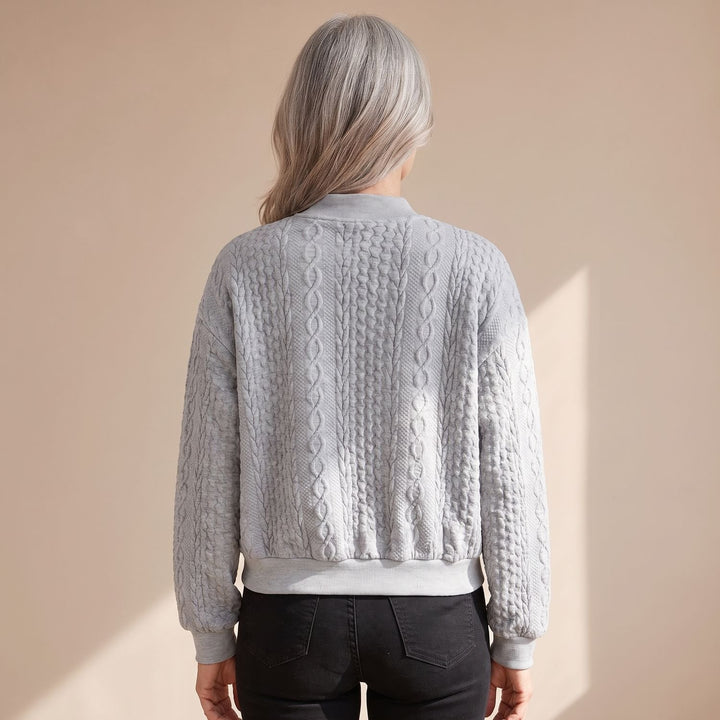 Damen Strickjacke mit Zopfmuster Druckknöpfen Cardigan