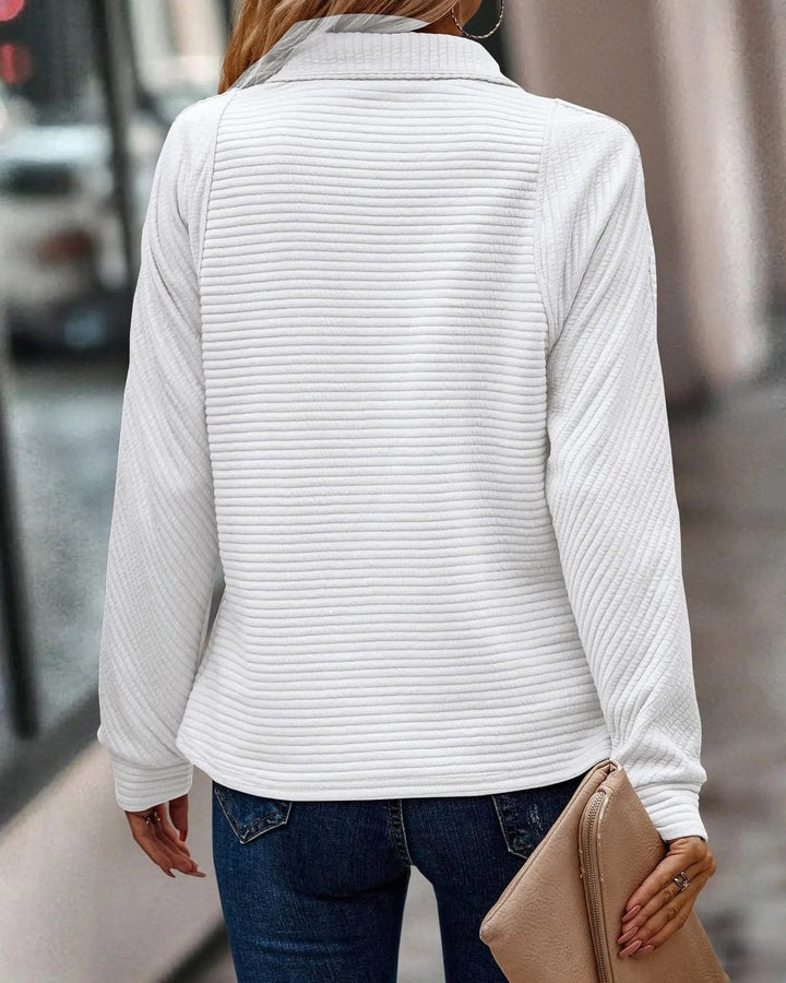 Damen Strickpullover Reißverschluss Stehkragen Langarm Sweater Women