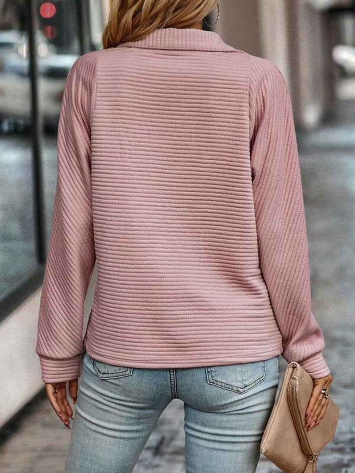 Damen Strickpullover Reißverschluss Stehkragen Langarm Sweater Women