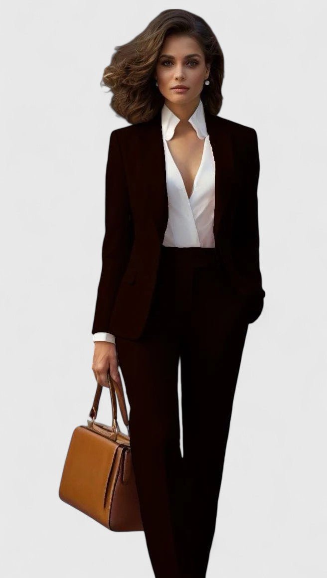 Damen Tailliertes Business Anzug Set - Black