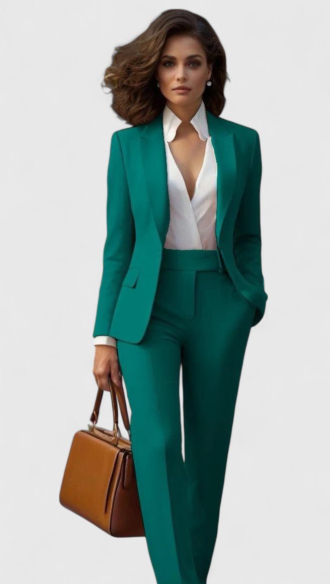 Damen Tailliertes Business Anzug Set - Green