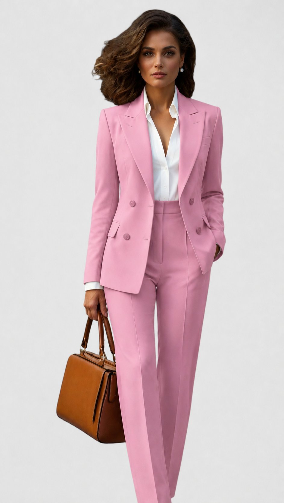 Damen Tailliertes Business Anzug Set - Pink