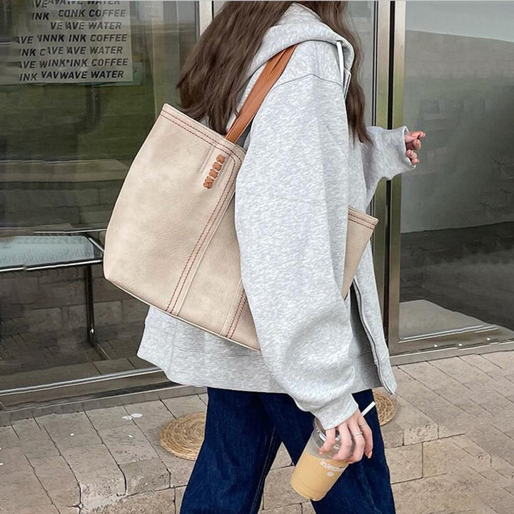 Damen Tote Bag Minimalistische Kunstleder Schultertasche