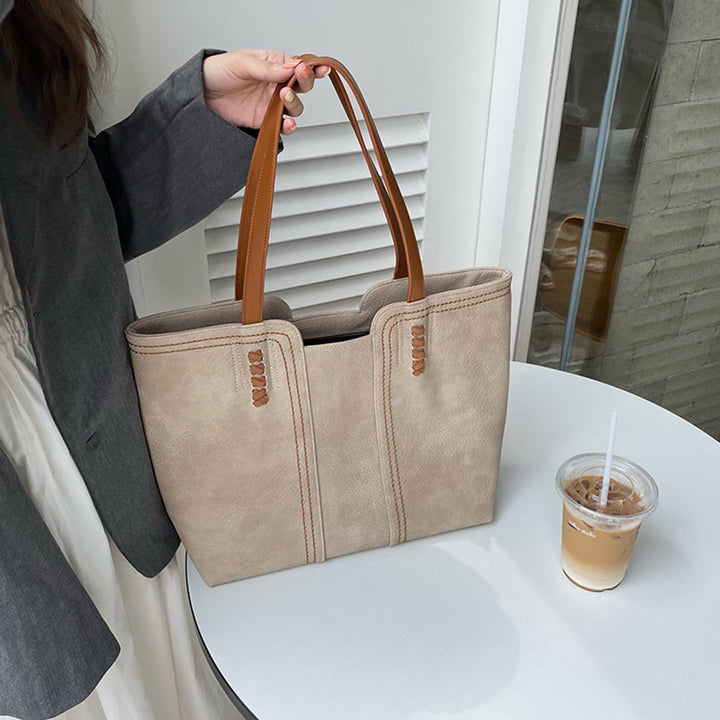 Damen Tote Bag Minimalistische Kunstleder Schultertasche